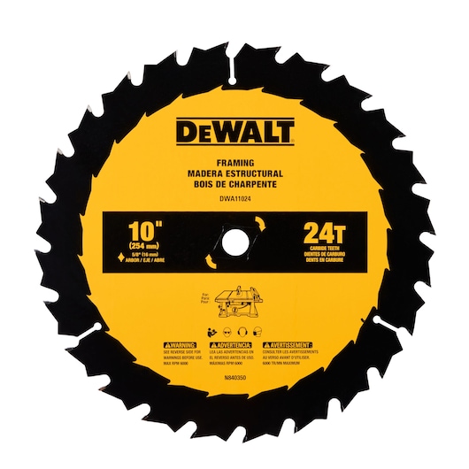 Profile of 24 tooth carbide tipped circular saw blade.