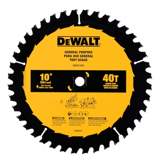 Profile of 40 tooth carbide tipped circular saw blade.