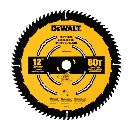 Profile of 80 tooth carbide tipped circular saw blade.