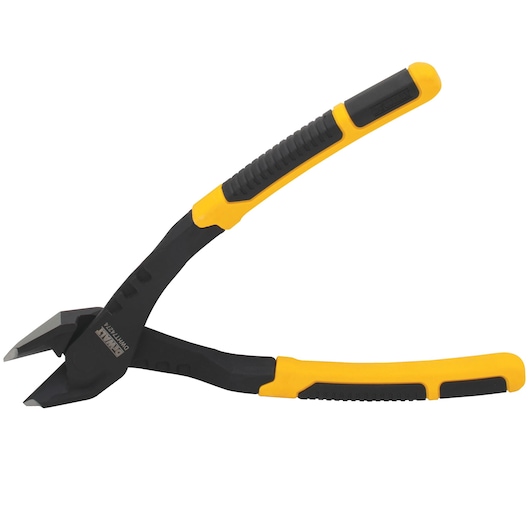 Profile of  opened 8 inch Diagonal Pliers with Prying Tip.