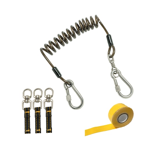 Front view of the DEWALT Coiled Tool Tethering Kit , 2 lb. capacity